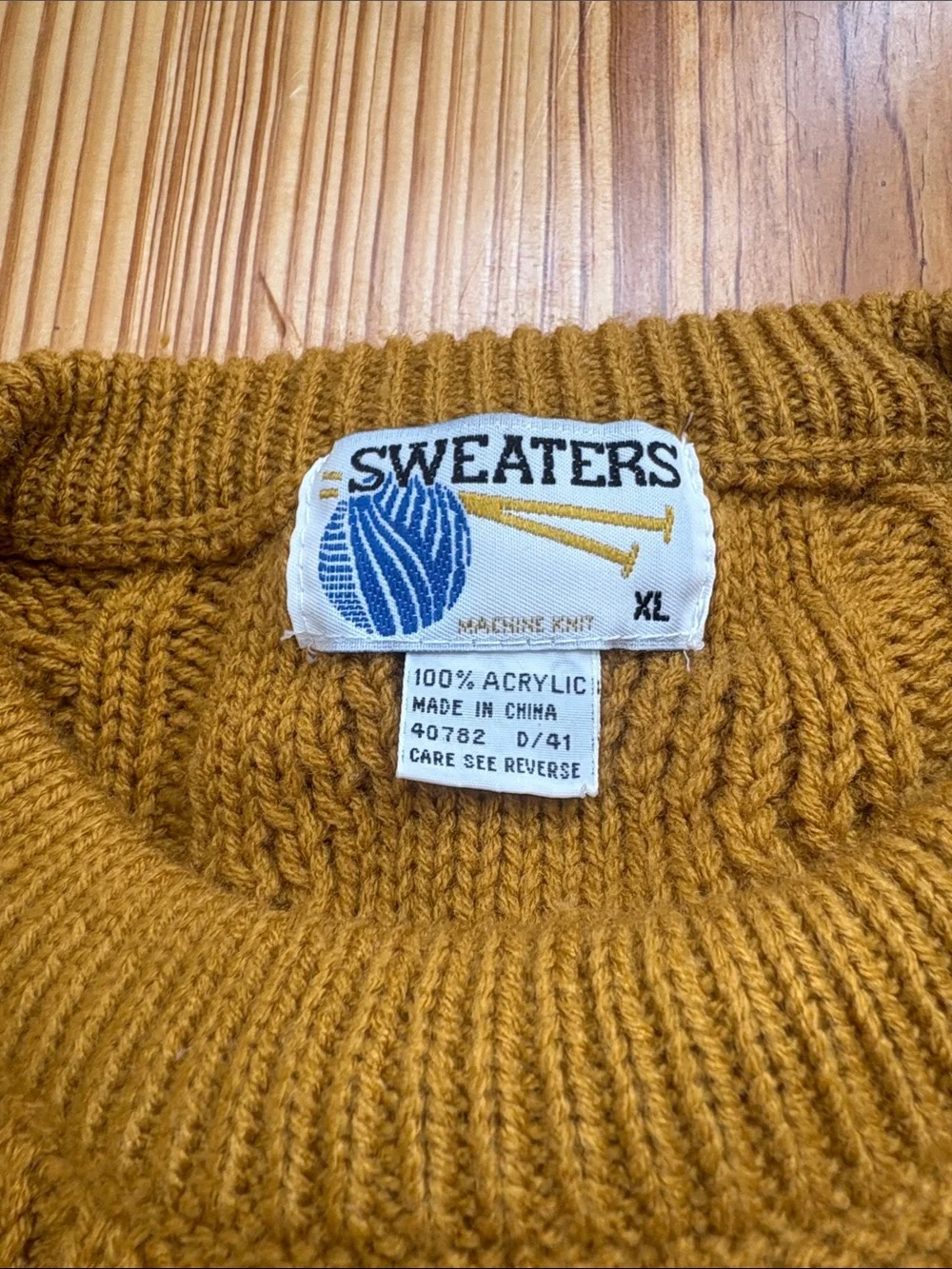 Vintage Mustard Cable Knit Chunky Sweater